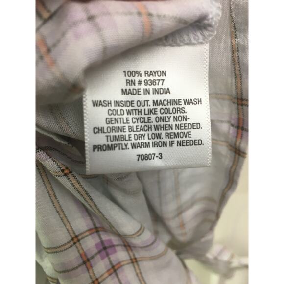 A.n.a Ruffle short sleeve tee plaid Small - Picture 11 of 11